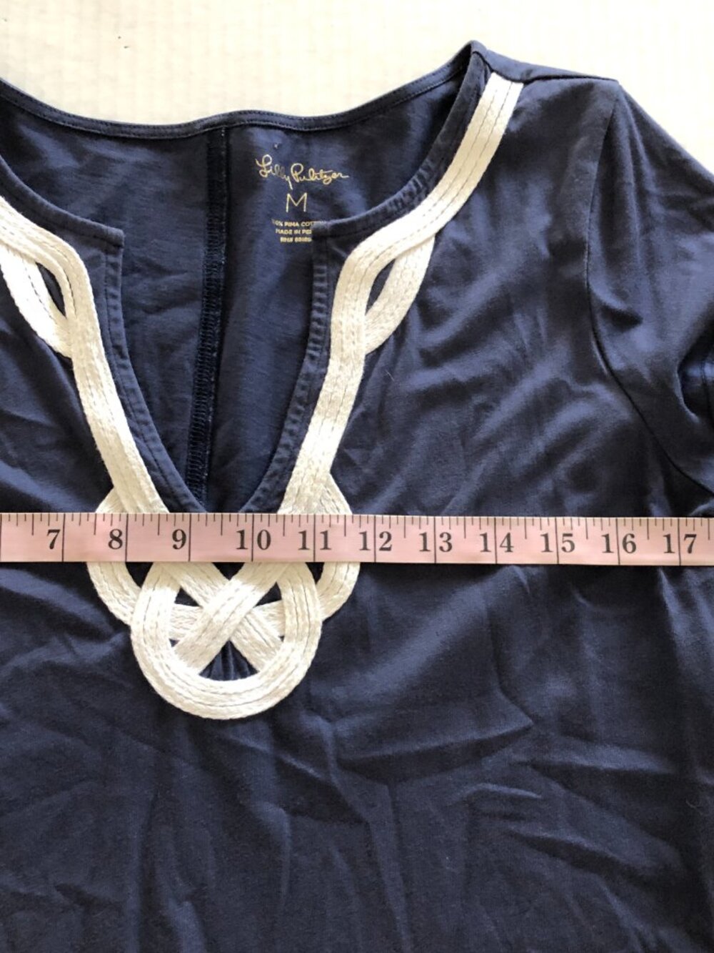 Lilly Pulitzer Brewster women navy blue shift dress size M casual party summer - Picture 15 of 16